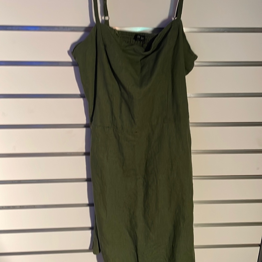 Army green dress short